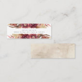 Cartes d'insertion de registre de mariage floral d (Devant / Derrière)