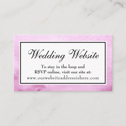 Cartes d'insertion de site web de mariage à l'aqua (Devant)