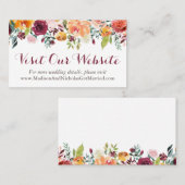 Cartes d'insertion de site Web de mariage de fleur (Devant / Derrière)