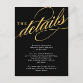 Cartes d'insertion de texte moderne noir et or uni (Devant)