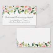 Cartes d'insertion d'enregistrement de fleur rose (Devant / Derrière)