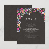 Cartes d'insertion du Mariage Floral Chalkboard (Devant / Derrière)