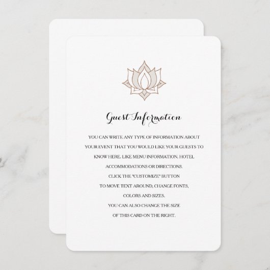 Cartes d'insertion élégantes (Devant / Derrière)