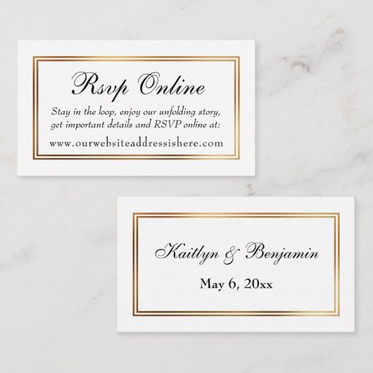 Cartes d'insertion en ligne Blancs or (Devant / Derrière)