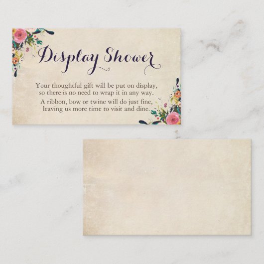 Cartes d'insertion florales colorées (Devant / Derrière)