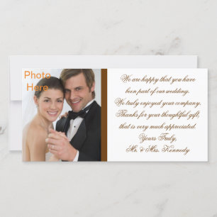 Cartes d'insertion photo - Merci Mariage