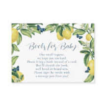 Cartes d'insertion pour Baby Shower Lemon Butterfl