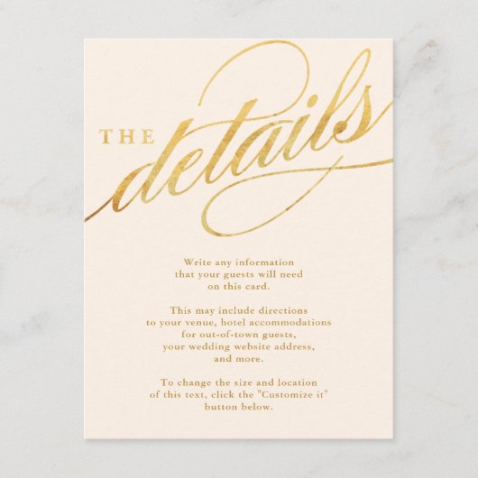 Cartes d'insertion pour Champagne & Gold Script mo (Devant)