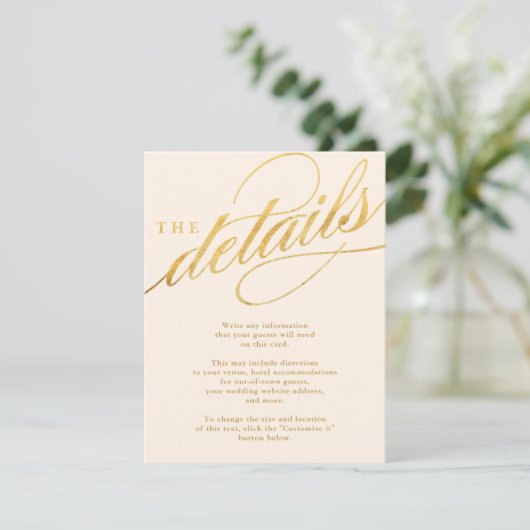 Cartes d'insertion pour Champagne & Gold Script mo (Debout devant)