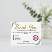 Cartes d'insertion pour entreprises vertes Gold (Debout devant)