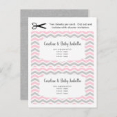 Cartes d'insertion pour liste de naissance, fille  (Devant / Derrière)