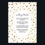 Cartes d'insertion pour Mariage à huile Confetti B<br><div class="desc">Cartes d'insertion pour Mariage à huile Confetti blanc et or - avec un arrière - plan blanc avec feuille de parties scintillant en faux or pour un décor élégant. Ce design comprend également des polices modernes et élégantes pour la mise en page du texte.</div>