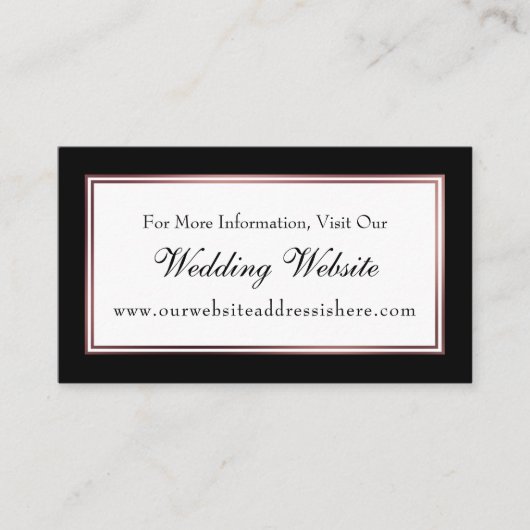 Cartes d'insertion pour site web de mariage en noi (Devant)