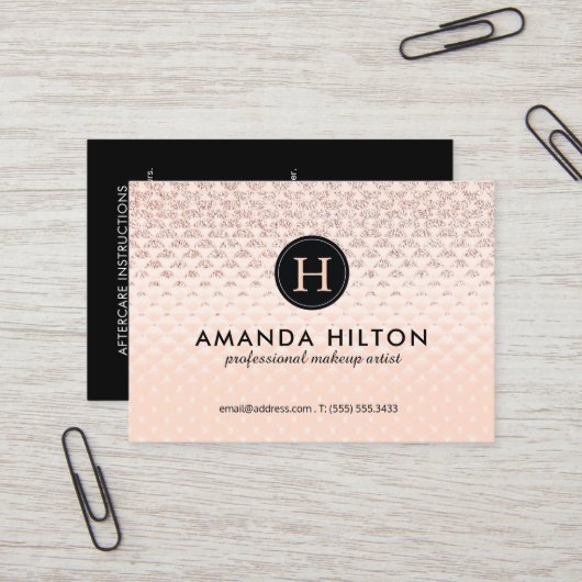 Cartes d'instruction de soins ultérieurs d'artiste (Devant/Arrière en situation)