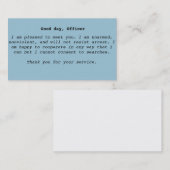 Cartes d'interaction de police (Devant / Derrière)