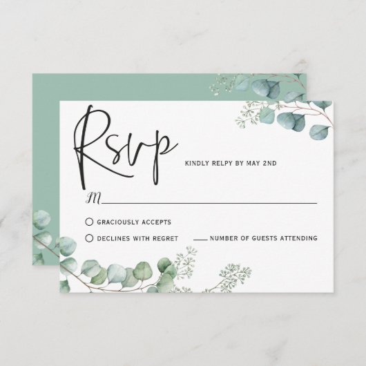 Cartes d'intervention Eucalyptus, (Devant / Derrière)