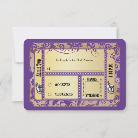 Cartes d'intervention Mariage de démonstration vio (Dos)