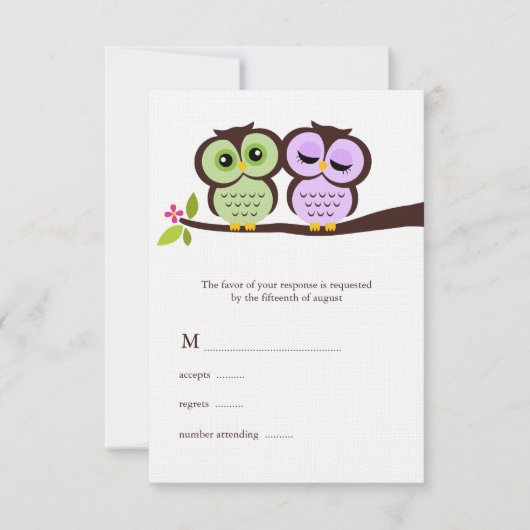 Cartes d'intervention Mariages de Chouette (Devant)