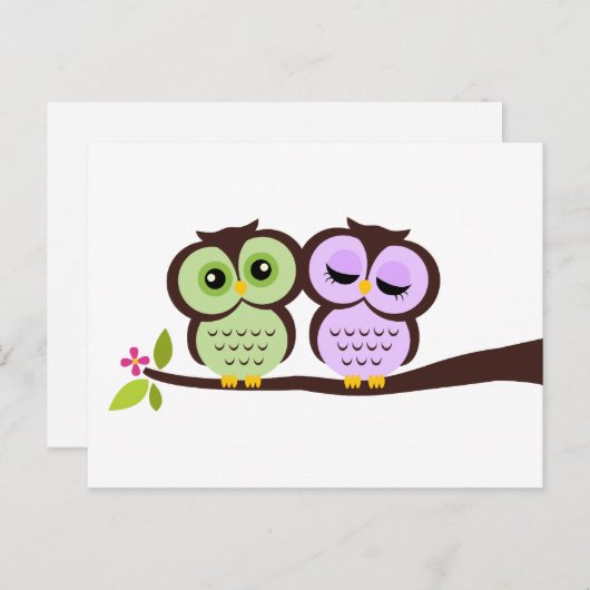 Cartes d'intervention Mariages de Chouette (Devant / Derrière)