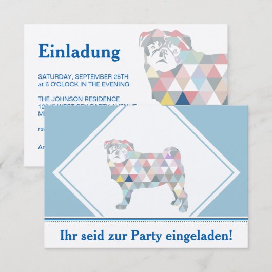 Cartes d'invitation (Devant / Derrière)
