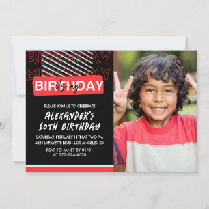 Cartes d'invitation 10ème anniversaire garçon Phot