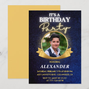 Cartes d'invitation 15 ans homme Élégant Chic