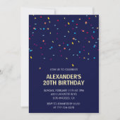 Cartes d'invitation 20e anniversaire Hommes Confet (Devant)