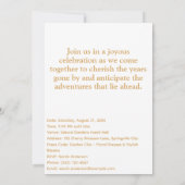 Cartes d'invitation 21e anniversaire aux fleurs de (Dos)
