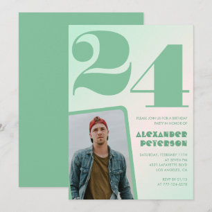 Cartes d'invitation 24ème anniversaire avec dégrad