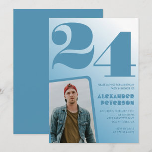 Cartes d'invitation 24ème anniversaire avec un dég