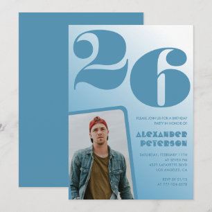 Cartes d'invitation 26ème anniversaire garçon dégr