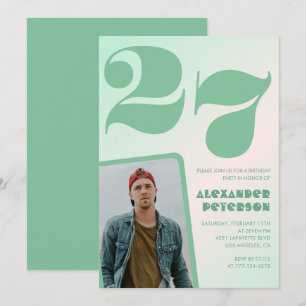 Cartes d'invitation 27ème anniversaire garçon dégr