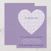 Cartes d'invitation 30 ans Typographie Douce (Devant / Derrière)