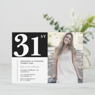 Cartes d'invitation 31e anniversaire Photo Chic No