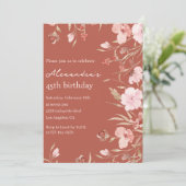Cartes d'invitation 45e anniversaire Boho Floral C (Debout devant)