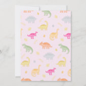 Cartes d'invitation 4 ans fille dinosaure rose jun (Dos)