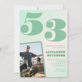 Cartes d'invitation 53e anniversaire garçon dégrad (Devant)