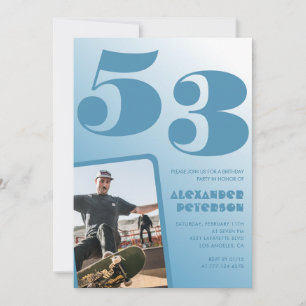 Cartes d'invitation 53e anniversaire homme dégradé