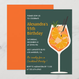 Cartes d'invitation 55e anniversaire Cocktail Élég