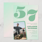 Cartes d'invitation 57ème anniversaire garçon phot (Devant / Derrière)