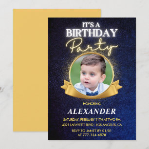 Cartes d'invitation 5ème anniversaire garçon Éléga