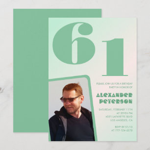 Cartes d'invitation 61e anniversaire garçon photo 