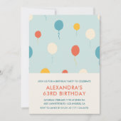 Cartes d'invitation 63e anniversaire Ballons Moder (Devant)