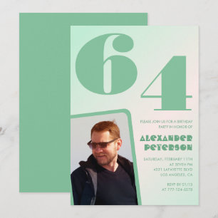 Cartes d'invitation 64ème anniversaire garçon phot