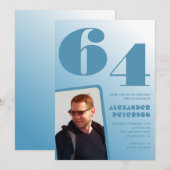Cartes d'invitation 64ème anniversaire homme avec  (Devant / Derrière)