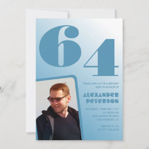 Cartes d'invitation 64ème anniversaire homme dégra