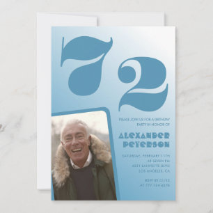 Cartes d'invitation 72ème anniversaire homme dégra