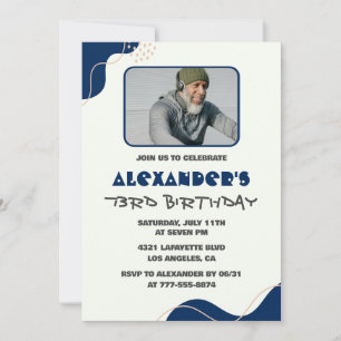 Cartes d'invitation 73e anniversaire Hommes Navy B