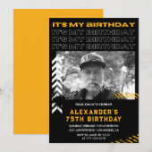 Cartes d'invitation 75e anniversaire Hommes Photo (Devant / Derrière)