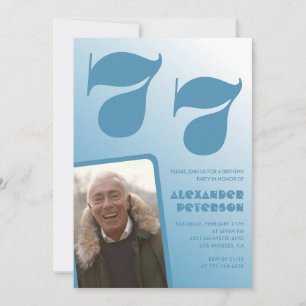Cartes d'invitation 77e anniversaire homme dégradé